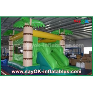 Customize Coconut Tree Green Inflatable Bouncer House For Playing
