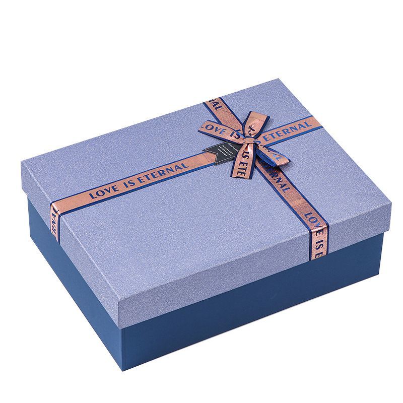 Fashionable Top Grade China Wholesale Custom Logo Packaging Boxes Luxury Lid and Base Paper Carton Box with Ribbon Bow-Tie for Wedding Gift