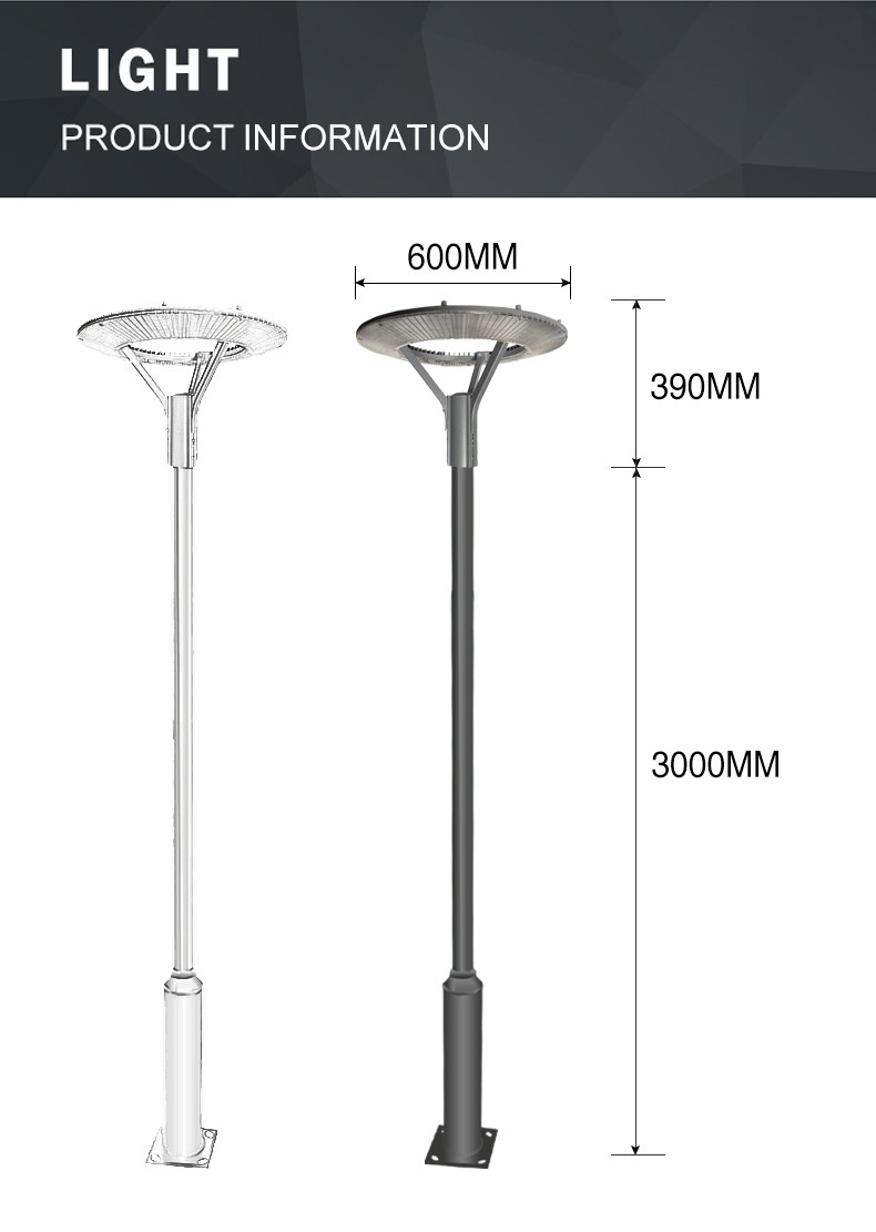 Garden Lamp 30W 3000-6000K IP65 600*600*390MM 5KG 140-76MM 3-6M