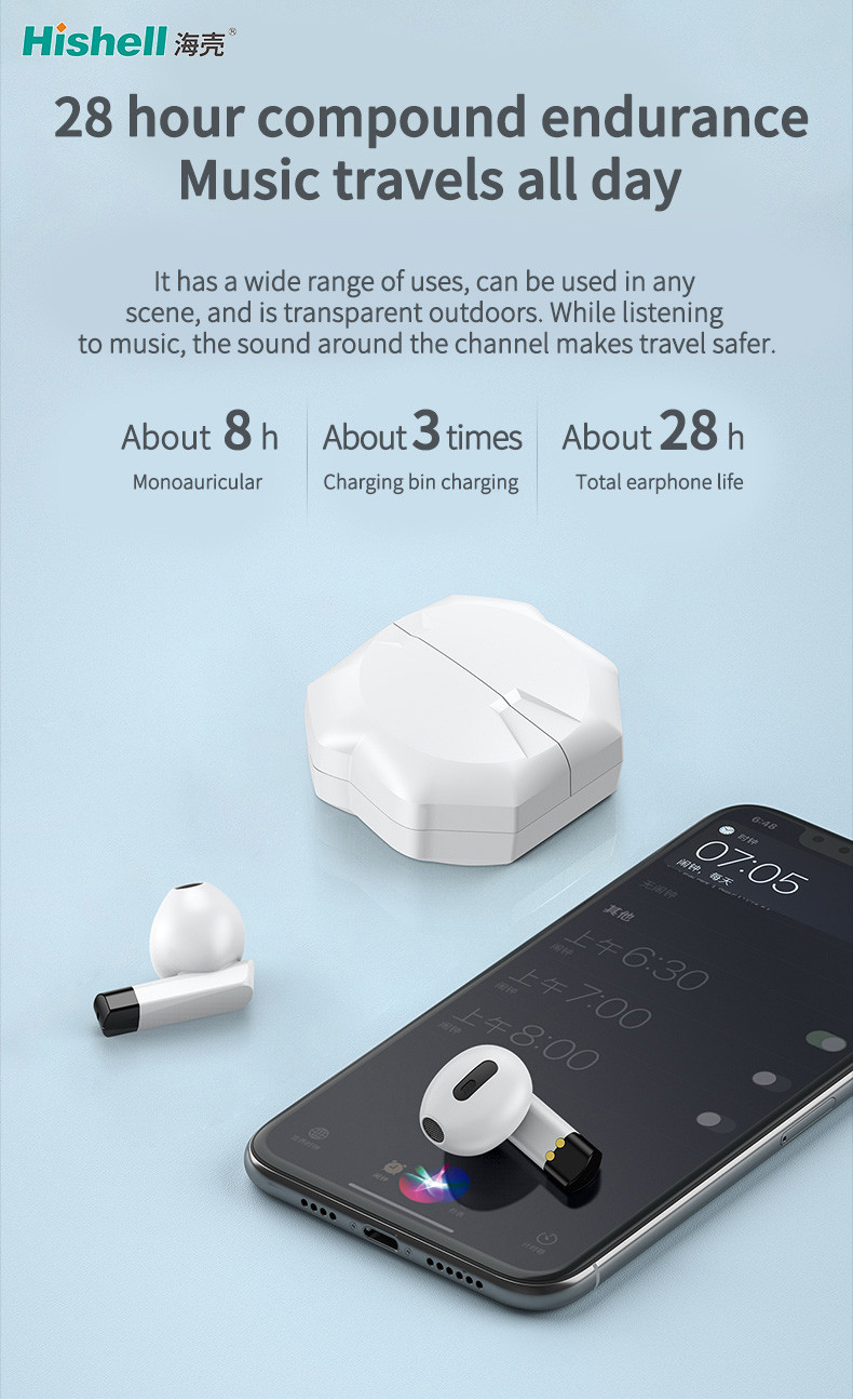 Practical 300mAh Wireless Bluetooth Headset , 5.2 ABS Wireless Stereo Earbuds