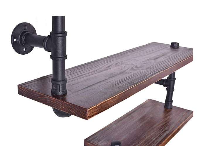 Wall Mounted Industrial Pipe Shelving Malleable Iron Plumbing Pipe Shelves Kits