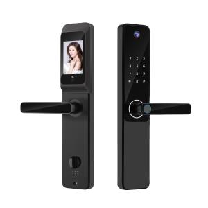 China S802Pro HD Camera Inteligente Tuya Biometric Fingerprint IC Card Key Smart Home Door Lock With WiFi Connectivity on sale