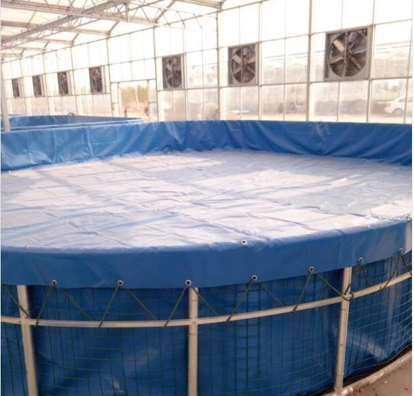 30000 L PVC Tarpaulin Fish Tank Strong Stainless Steel Wire Fish Pond For Fish Farming