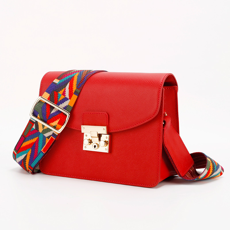Retro Red Pu Leather Handbags Tote Purse Patent Leather Luxury Shoulder Bags
