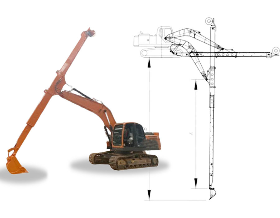 16M Excavator Section Telescopic Arm For Hitachi Komatsu Cat Sany