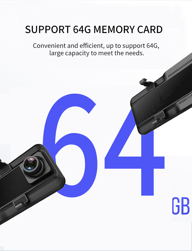 10.88 Inch 4K Dash Camera 1440p Mirror 4k Dual Lens With GPS
