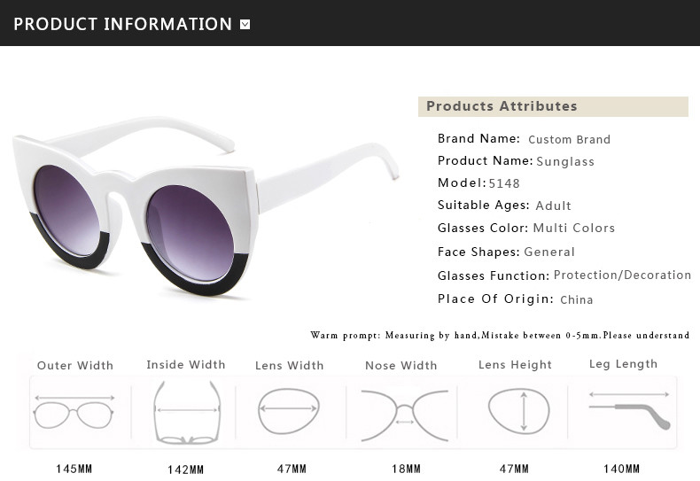 Butterfly Cat Eye Glasses Plastic Frame Clear Gradient Lens Sunglasses
