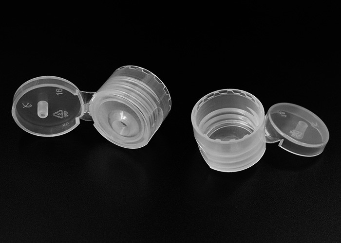 Clear Flip Top Plastic Bottle Caps Corrosion Resistence / Hand Sanitizer Bottle Cap