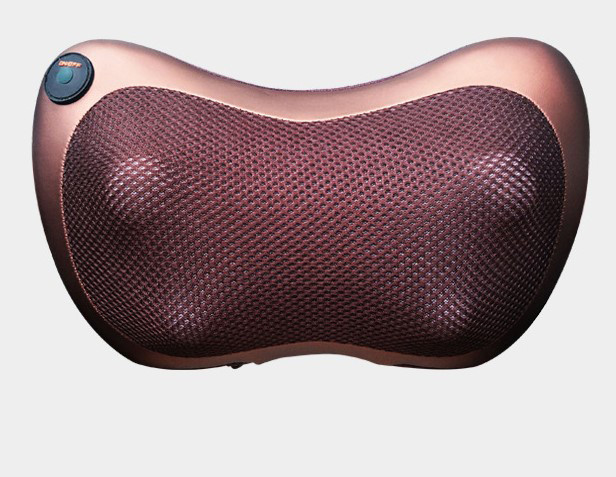 Dual Use Car Home Electric Neck Kneading Massage Pillow 4 Roller Vibrating Shiatsu
