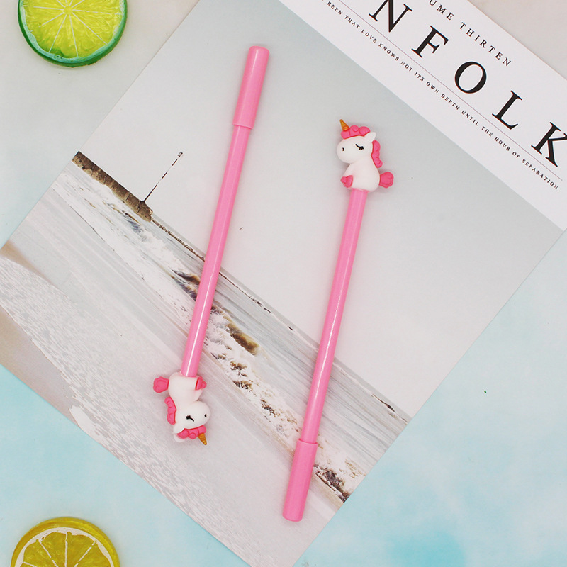 Assorted Color Cartoon Kawaii Horse PVC ABS Epoxy Gel Ink Pens for Yiwu Stationery