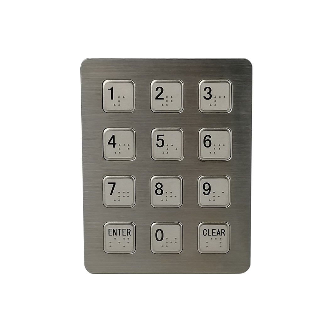 ip68 waterproof higher quality aluminum piezo keypad with 12 keys