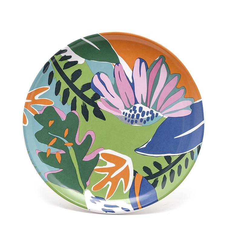 Hot Selling 8 Inch dinnerware ceramic high quality colorful salad plate for spring summer Porcelain Dish