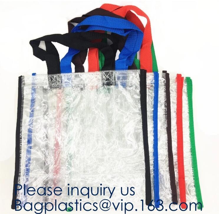 Stadium Approved Environmentally New Clear Tote PVC Shoulder Transparent Shopping Bag,Recycled Clear Pvc Shopping Tote B