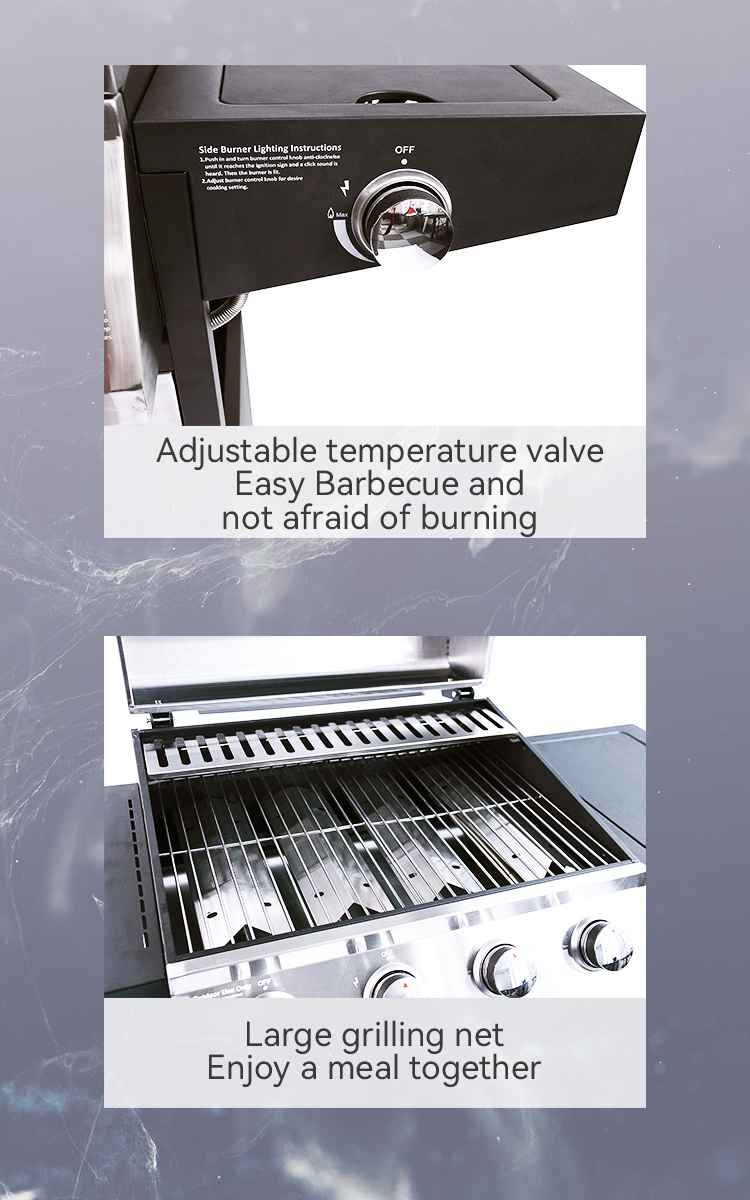 Outdoor Commercial Balcony Barbecue Gas Grill with Stainless Steel Portable Design
