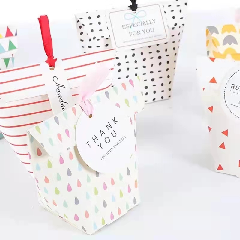 Custom logo printed party favor colorful goodie candy paper gift bag for kids birthday party