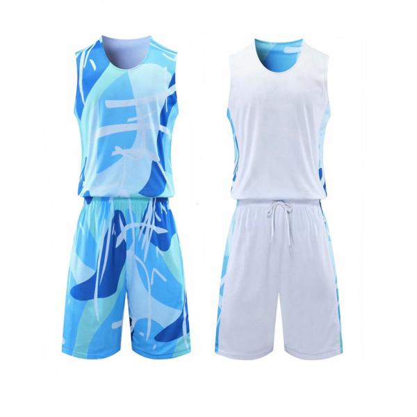 Reversible Basketball Jersey With Athletic Shorts , Practice Sports Training