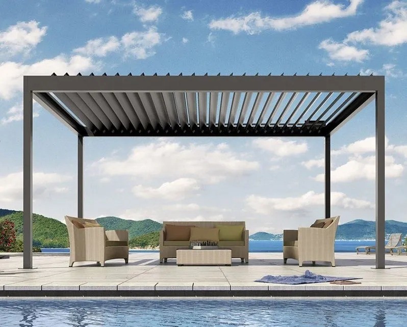 Hardtop Gazebo Outdoor Galvanized Steel Metal Double Roof Outdoor Hardtop Gazebo
