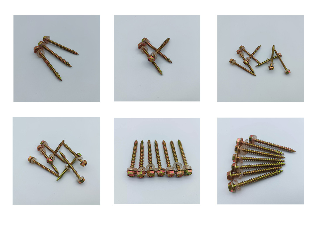 High Strength Grade 8.8 Hex Head Washered Slotted Tail Wood Screws