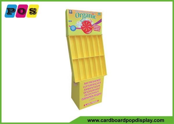 12 Cells Retail Corrugated Floor Displays Yellow Printing For Air Freshener