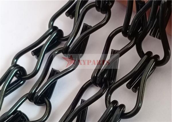 2.0x12x24mm Aluminum Alloy Chain Link Fly Curtain Black Color For Windows Or