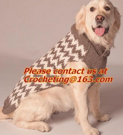 Multicolor wool knit dog coat pet sweater, knit dog coat, wool dog sweat, High
