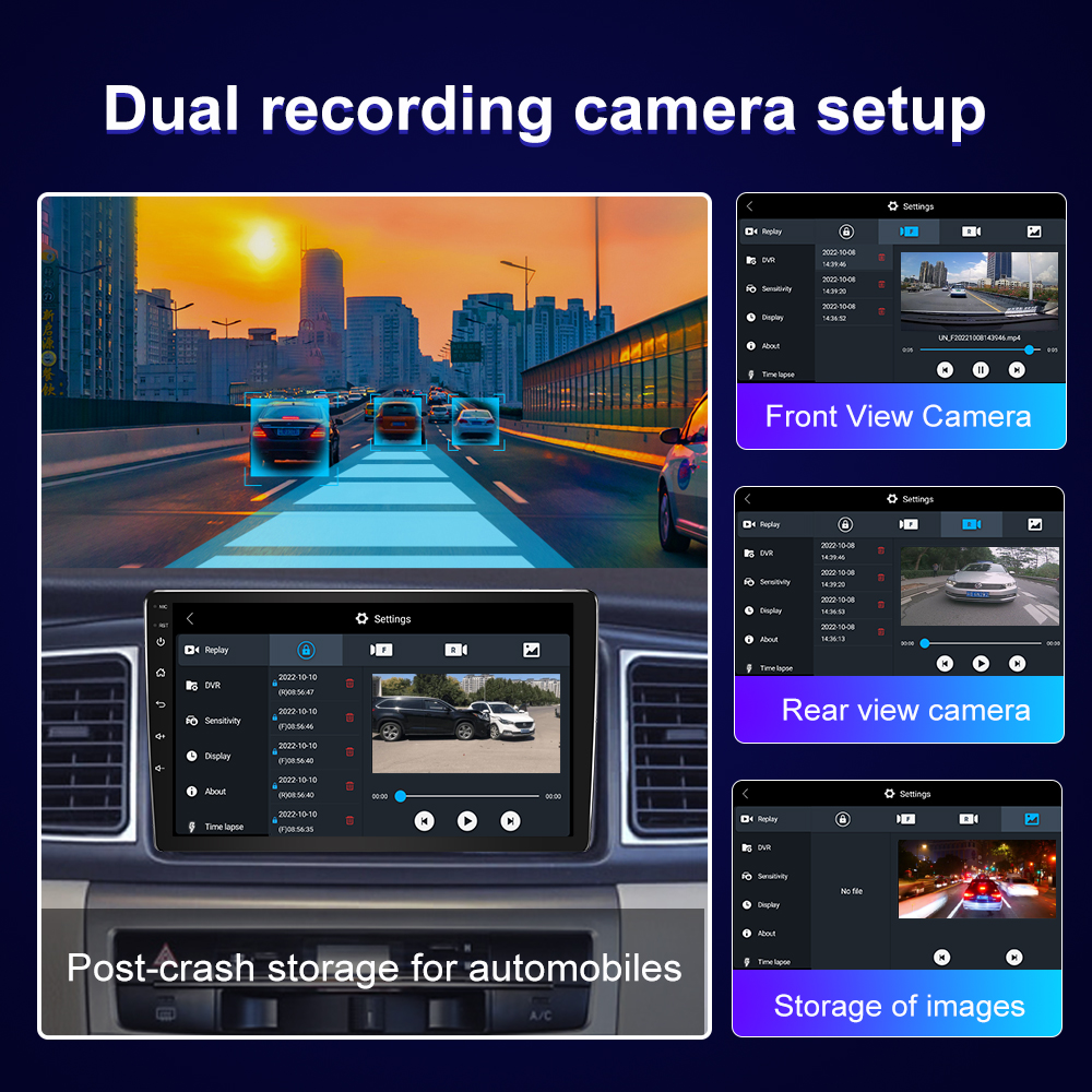 Work Steering Wheel Control 9inch Double 1din Car Radio with HD Touch Screen and WiFi