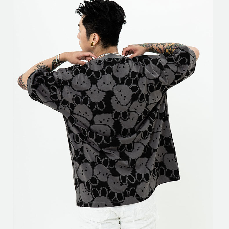 O-Neck Unisex Streetwear Custom 100% Cotton Graphic All Over Screen Print Tee T-Shirt
