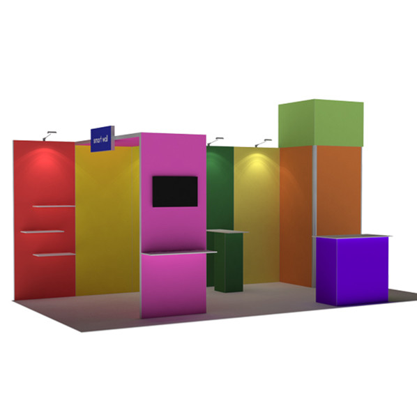 10ft Pop Up Trade Show Booth Walls 3.3x5ft Popup Collapsible Backdrop Displays