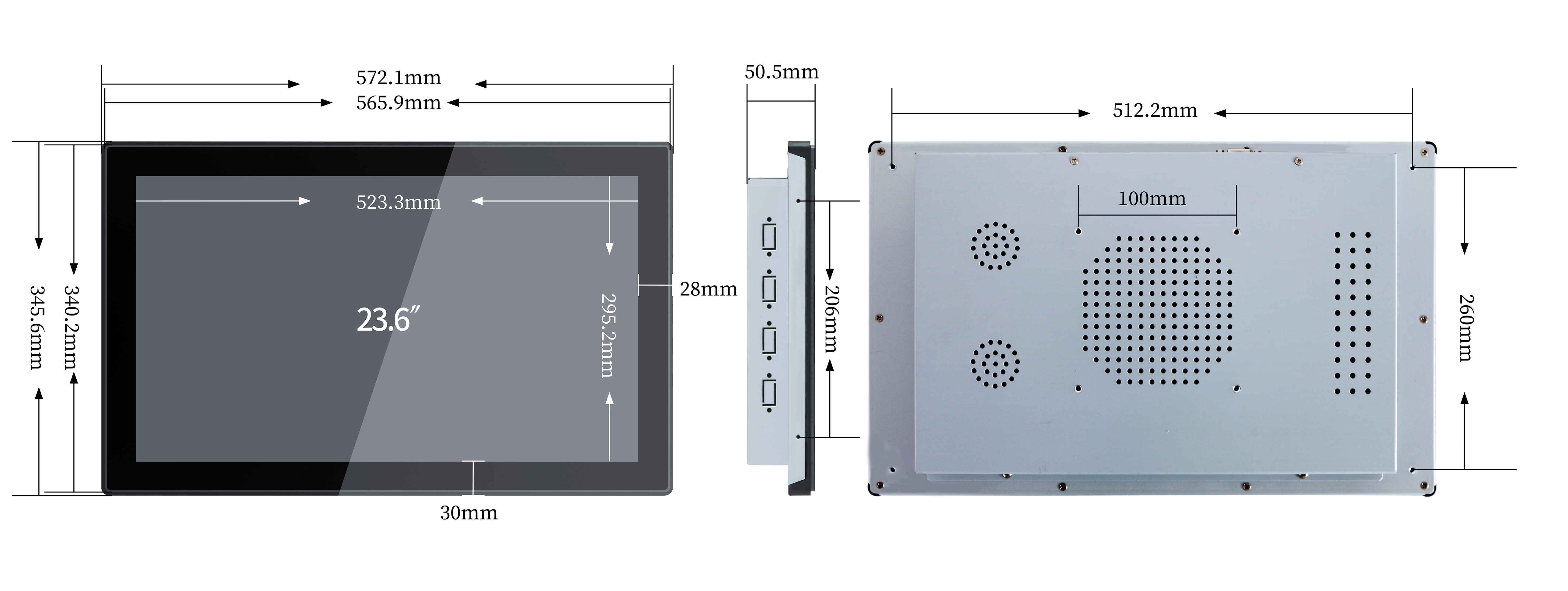 Open Frame 23 Inch Usb Tft Lcd Capacitive All In One PC Touch Screen