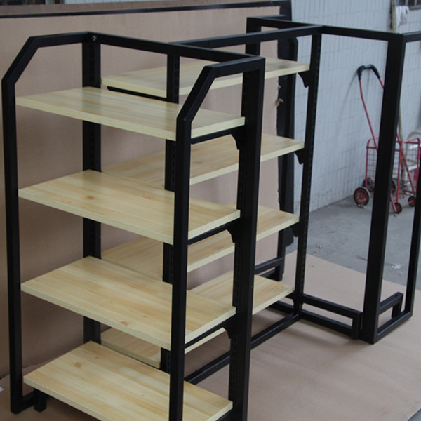 400mm Depth 800mm Height Metal And Wood Industrial Shelves For Supermarket