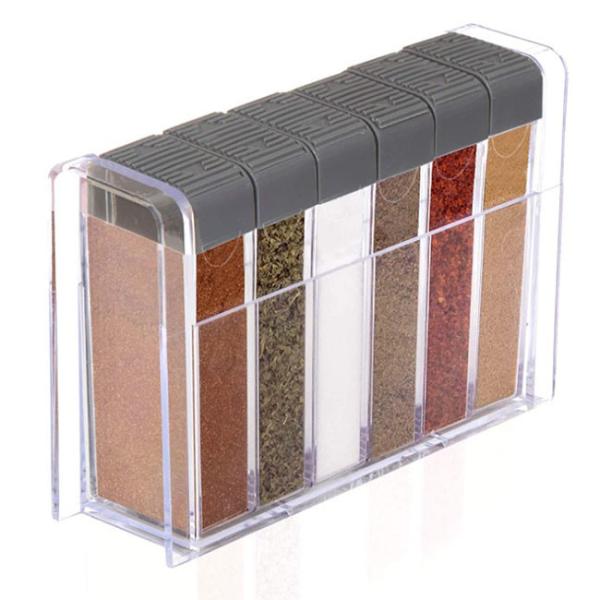 TOPZEA Clear Plastic Spice Storage Containers Shakers Jars For Seasonings