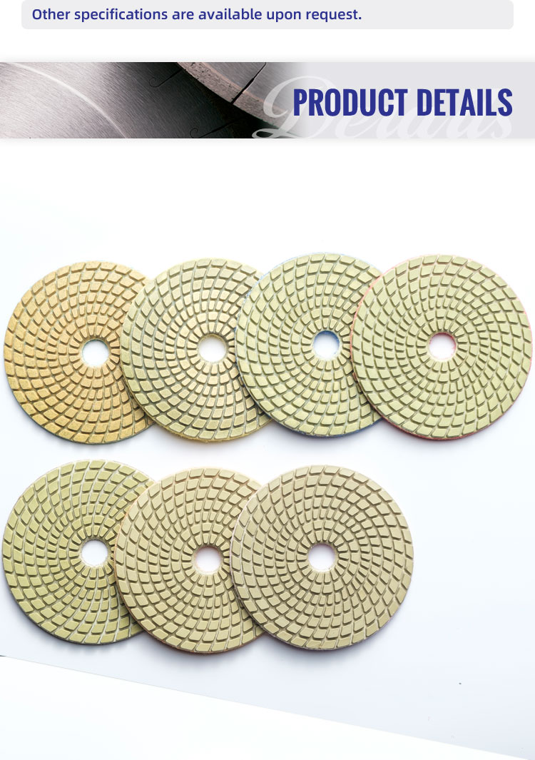 100mm Resin Bond Wet Diamond Polishing Pad for Granite Marble Quartz Stone 7 Pieces Set