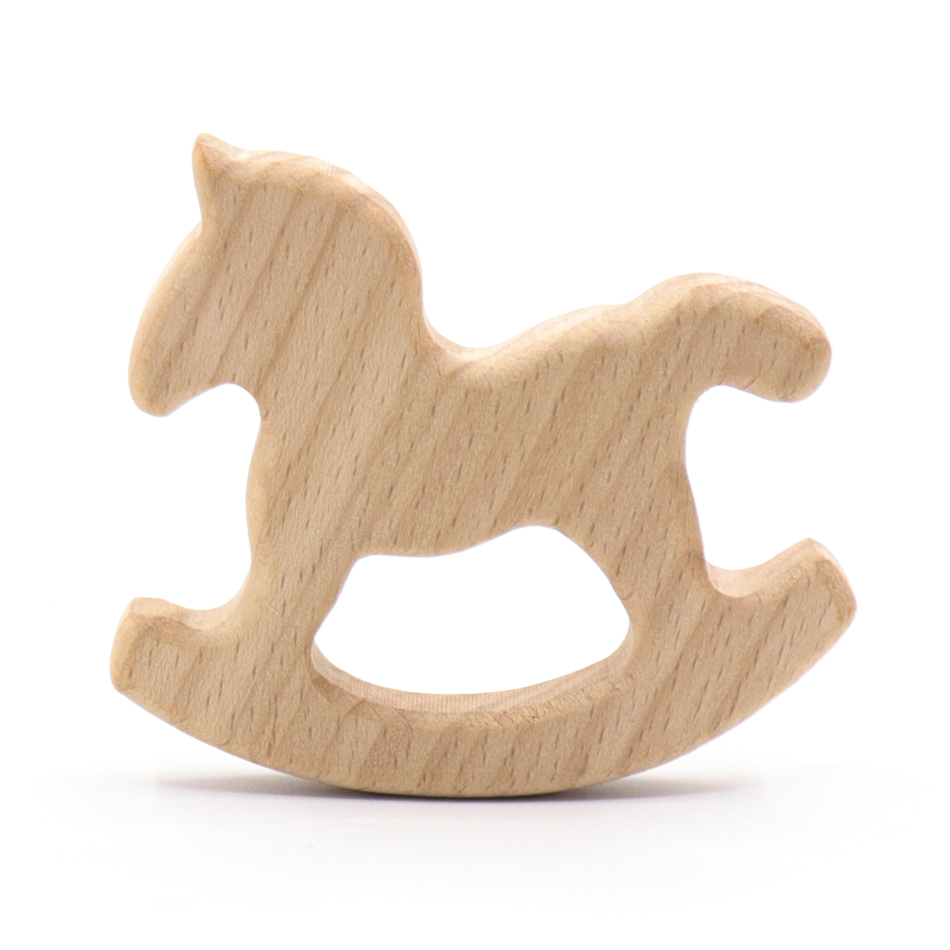 Beech wooden teether Ring -Heart shaped baby teether