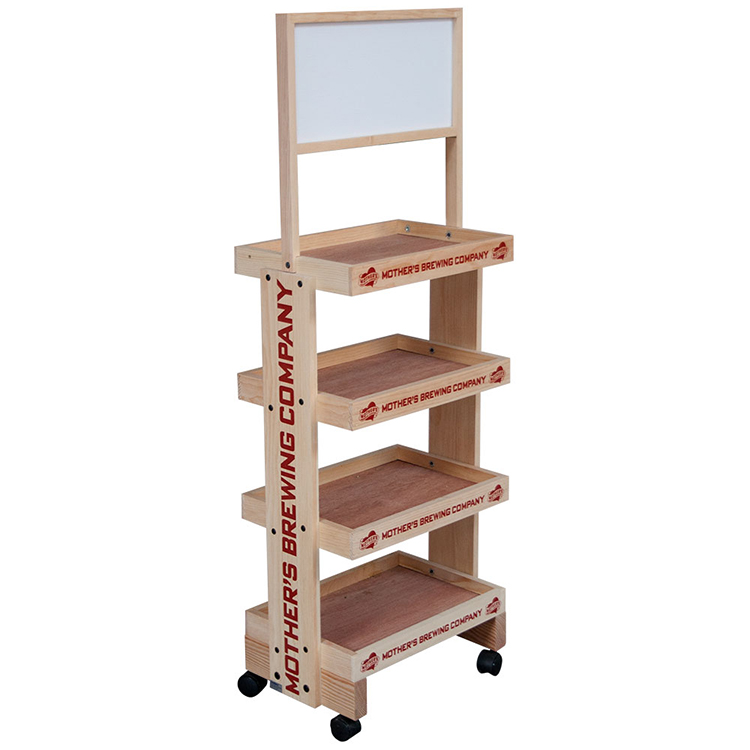 Flyer Chocolates Side Brander Wooden Tray Display Stand