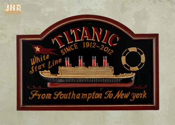 Decorative Wood Wall Decor Memorial Titanic Wall Plaques Wooden Pub Sign Resin