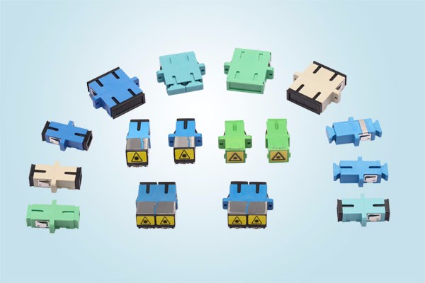 MM OM4 SC PC Flange Optical Fiber Adaptor Simplex Aqua