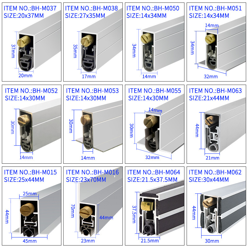 Automatic Drop Down Acoustic Door Bottom Seal Reduce Friction Fully Cover Rubber Strips
