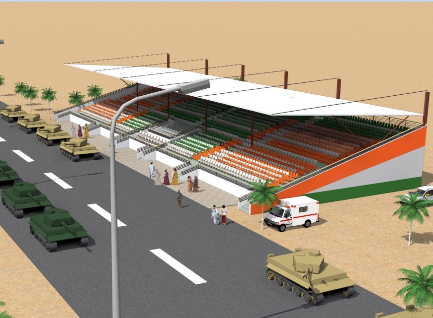 Grandstand Tent Prefabricated Metal Building , Sports Event Light Steel Frame Construction