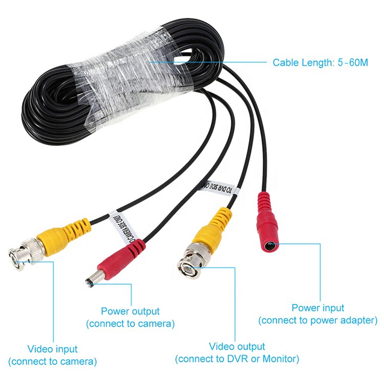 CUSTOM 5M 10M 20M Male Female Security Assembly RG59 Video BNC DC Power SDI CCTV Camera Cable
