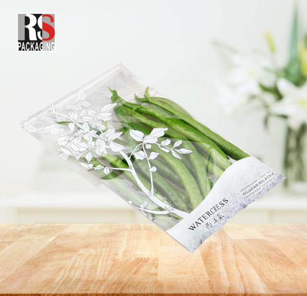 Clear Micro Perforated Fresh Vegetable Packaging Bag Food Preservation And