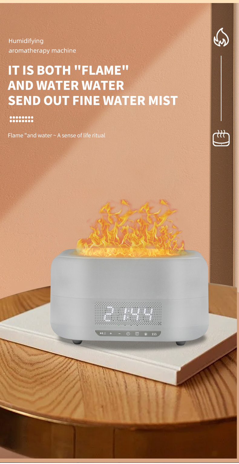 HOMEFISH DC 24V Night Light Flame Effect Humidifier With Bluetooth
