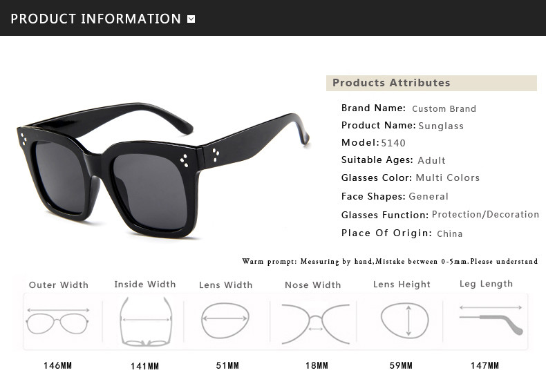 Brand Designer Retro Square Womens Hot Sale Sunglasses 146MM