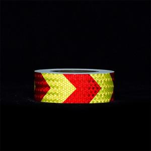 Yellow And Red Conspicuity Crystal Lattice Reflective Warning Tape For Traffic