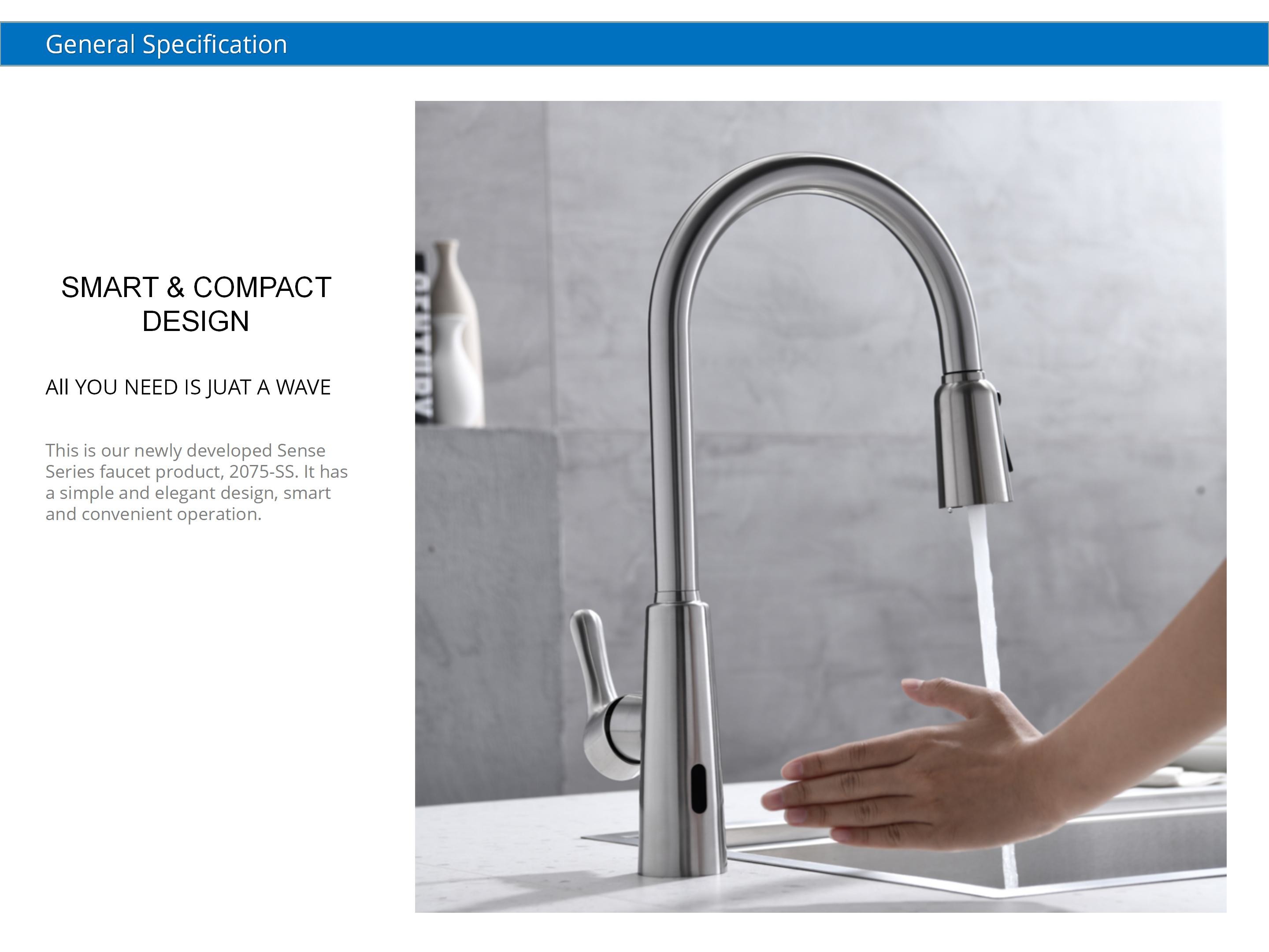 DC4.5-6.5V Pull Out Gooseneck Sink Mixer