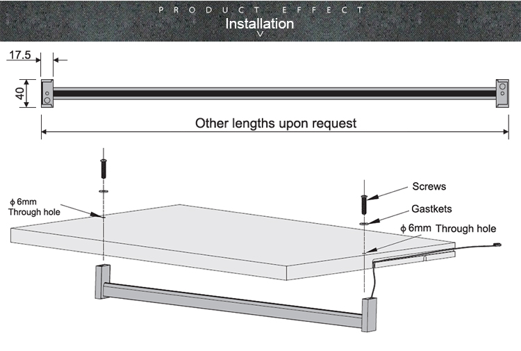 Motion Sensor Hanger Rod with LED Light 30° Beam Angle 400lm Flux A3176