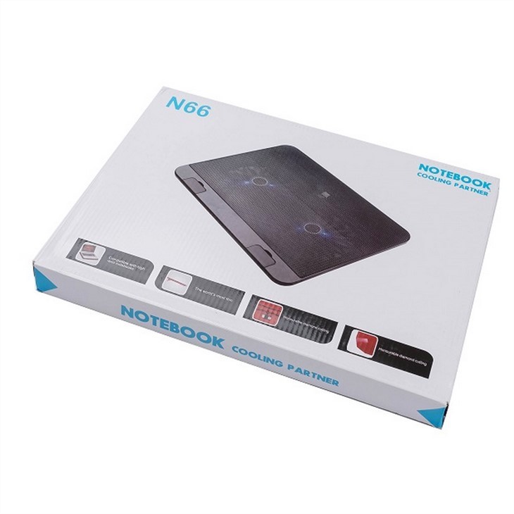 ETEK - Two Fans Slim and Small Angle Tilt Quantum Laptop Cooling Tray Pad for 15.6inch Screen