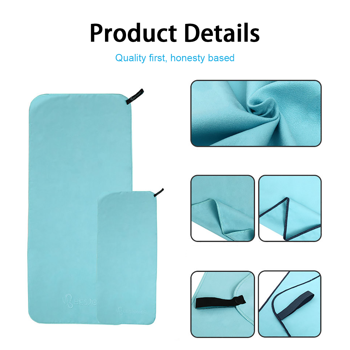 Rectangular Beach Microfiber Towel Ultra Absorbent Fabric For Custom Logo