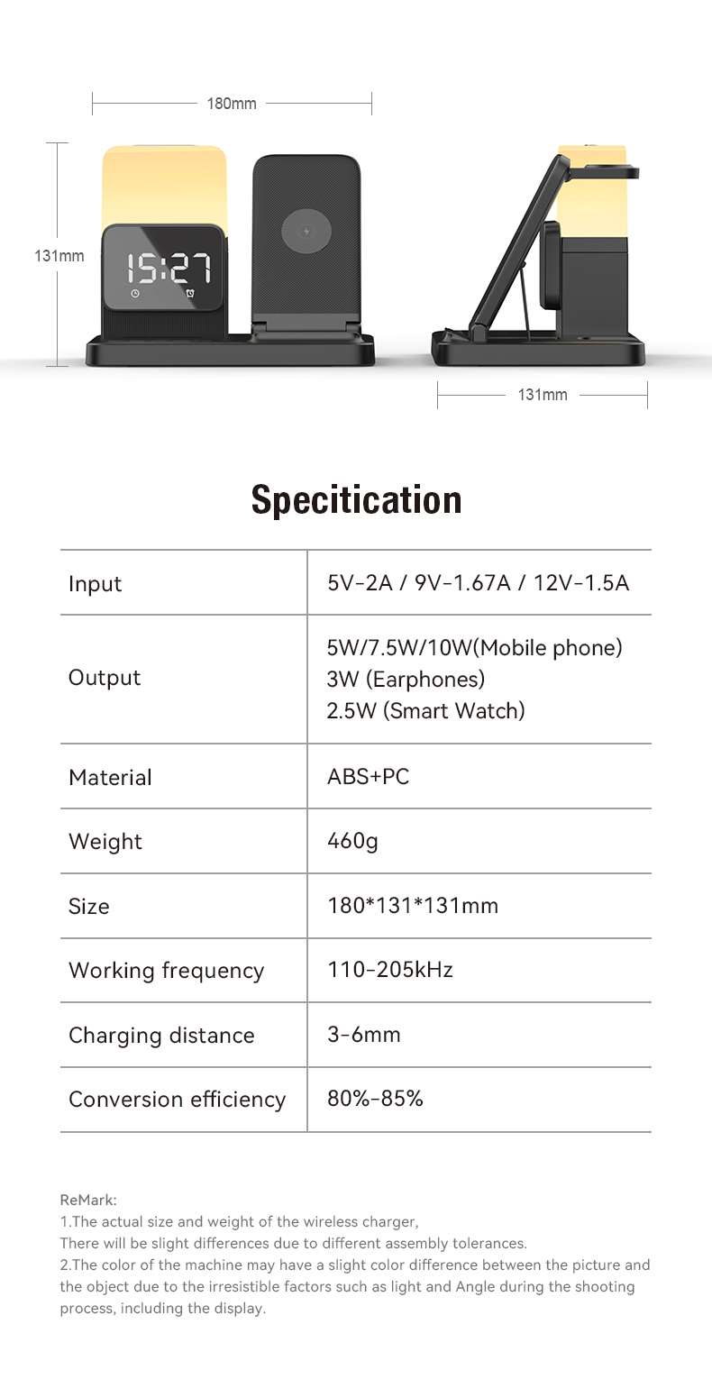 ABS PC Material Magnetic Wireless Charger for 6 in 1 Fast Charging and Portable Foldable Design