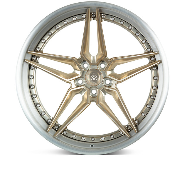 20 Inch Gloss Gold Painted 2 Pieces Wheel For Porsche 718 For Luxury Car