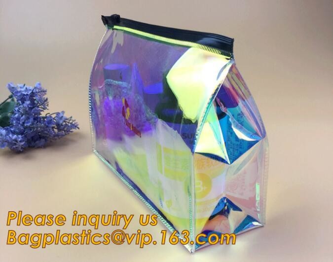 Plastic Bag OEM Custom PVC Loop Handle Image Printed Plastic Shopping Bag,Promotional Clear Waterproof Plastic Cosmetic